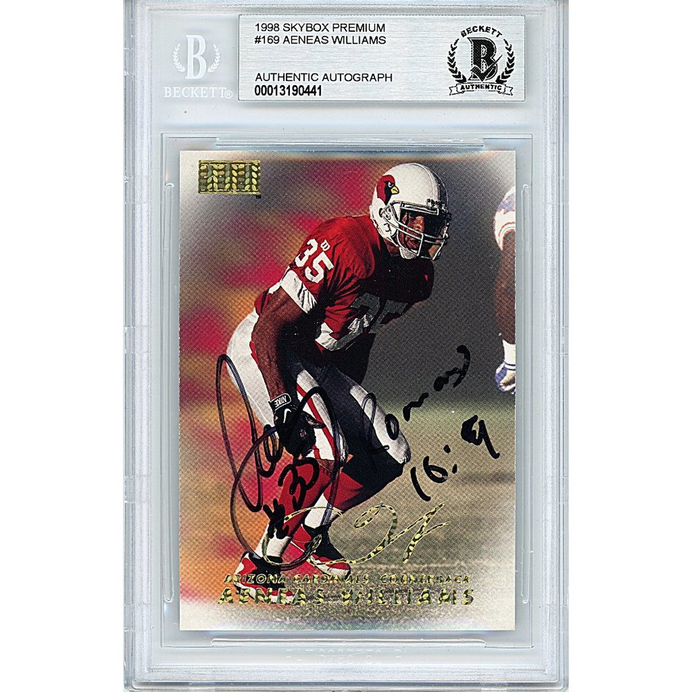 Aeneas Williams Cardinals Signed Skybox NFL Football Card Beckett BAS Autograph